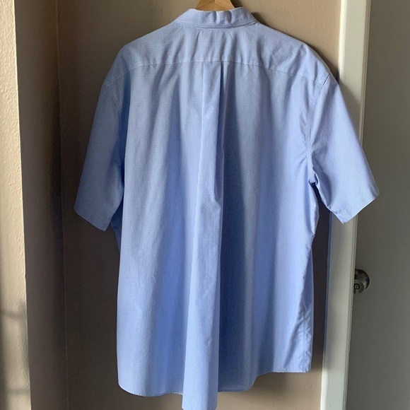 L.L. BEAN Blue Short Sleeve Gingham Button Down Shirt - Picture 6 of 6